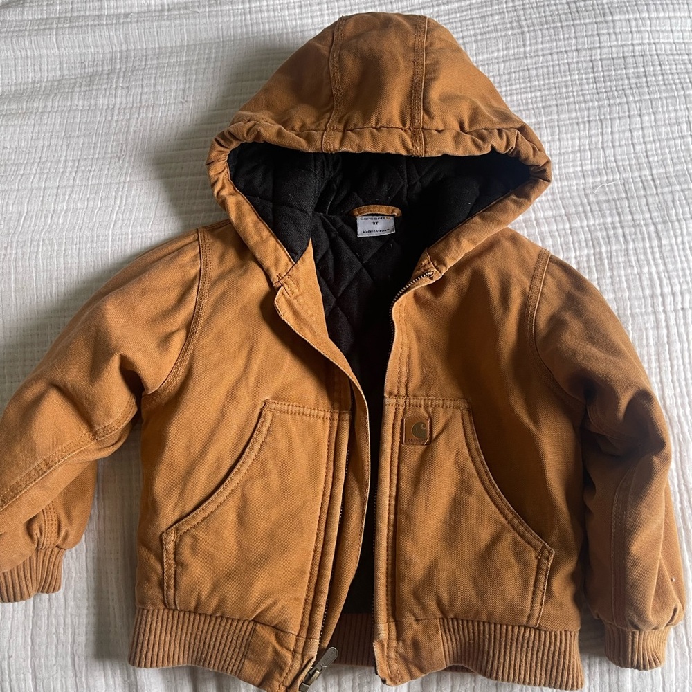 Carhartt Kids Tan Hooded Puffer Jacket